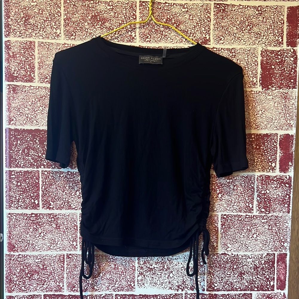 Dress Forum Black Ruched Crop Top